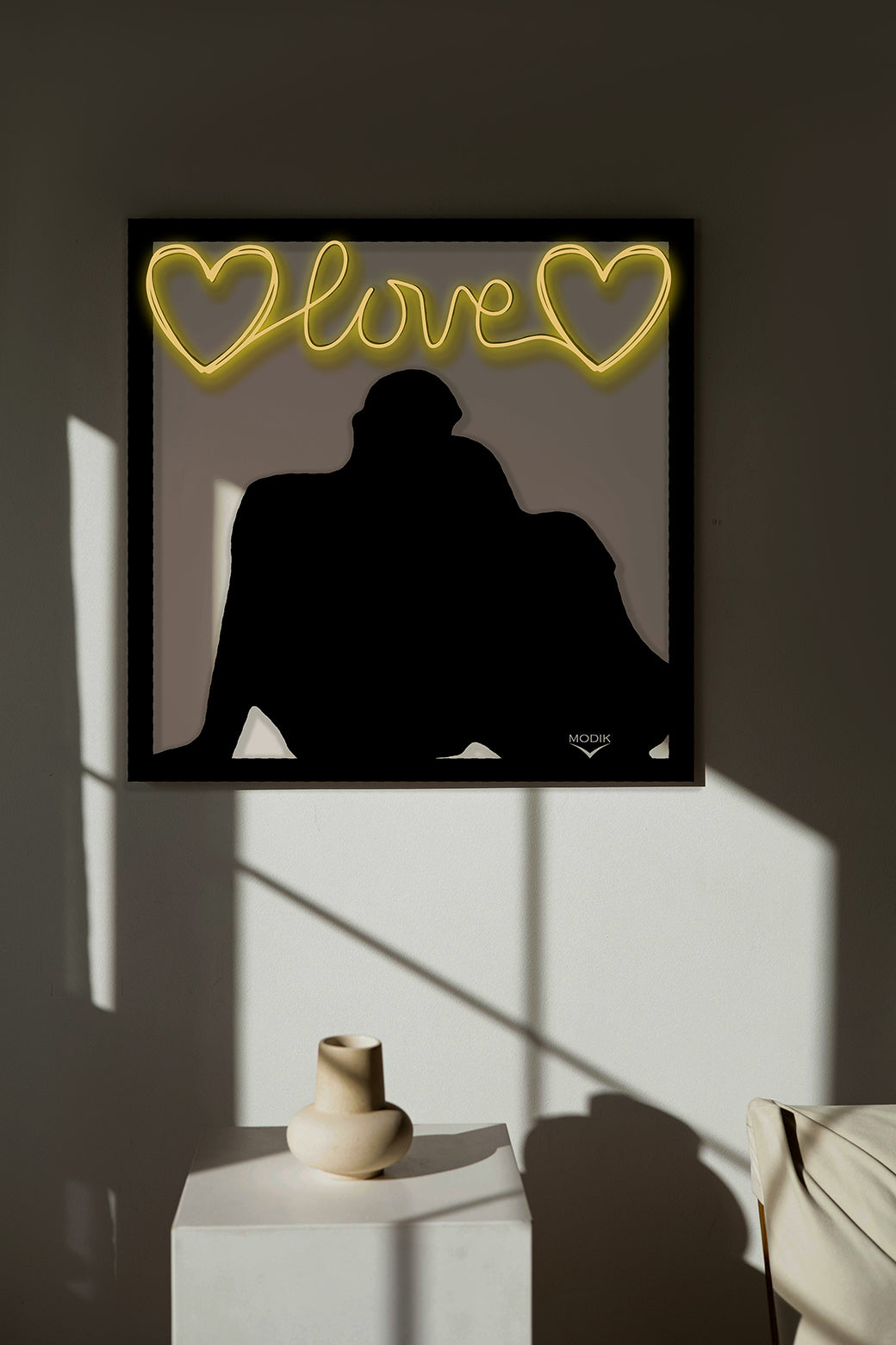 Quadro Led Couple Love